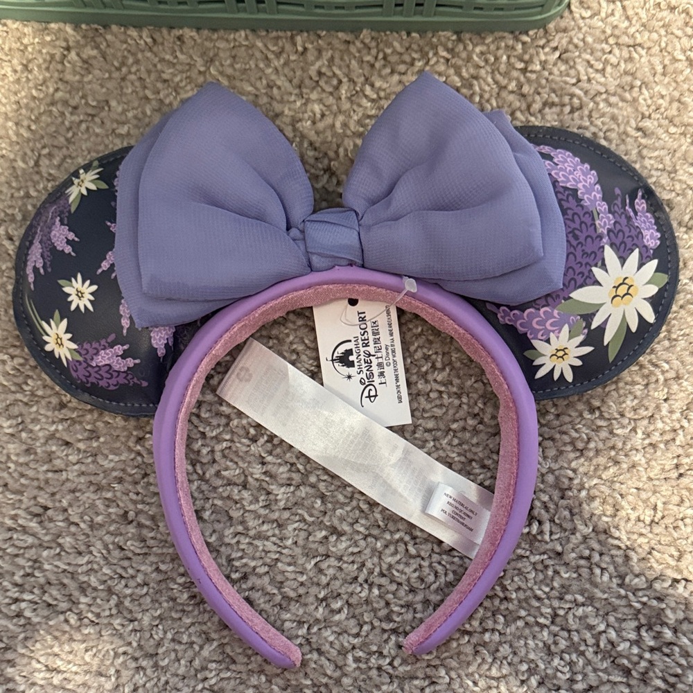 Disney Lavender and White Floral Mouse Ears